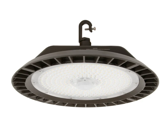 ESL Vision ESL-RHB-100200W-240-BZ-60D Adjustable Round LED High Bay Light, Wattage 200/150/120/100W, Lumens 28,000 lm, Color Temperature 4000K, 60° Lens, Voltage 120-277VAC Input, Integrated Sensor Receptacle, 6' Black Cord, Bronze Finish