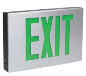 ORBIT ESLA-A-A-1-G-EB Led Cast Alum Exit Sign AL Housing AL FP 1F Green Letters Battery Back-Up
