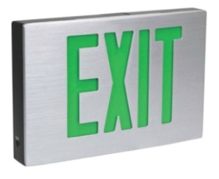 ORBIT ESLA-A-A-1-R-2C Led Cast Alum Exit Sign Al Housing Al FP 1F Red Letters Dual-Circ