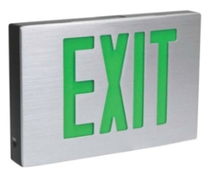 ORBIT ESLA-W-W-1-R-EB Led Cast Alum Exit Sign White Housing White FP 1F Red Letters Battery Back-up