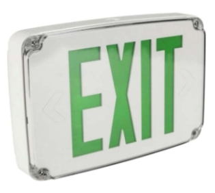 Orbit ESLN4M-W-2-G-EB-TP Led Micro Led Wet Location Exit Sign Wt Housing 2f Green Letters Battery Back-up Tamperproof