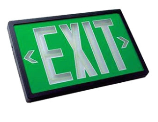 Orbit ESN-B-G-1-10 Self-iluminating Tritum Exit Sign Black Housing Green Fp 1f 10 Yrs