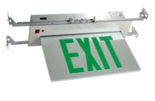Orbit ESRE-B-1-R-EB Led Recessed Mount Edge-lit Exit Sign Black Cas 1f Red Letters Battery Back-up