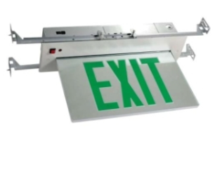 Orbit ESRE-W-2-G-EB Led Recessed Mount Edge-lit Exit Sign White Cas 2f Green Letters Battery Back-up