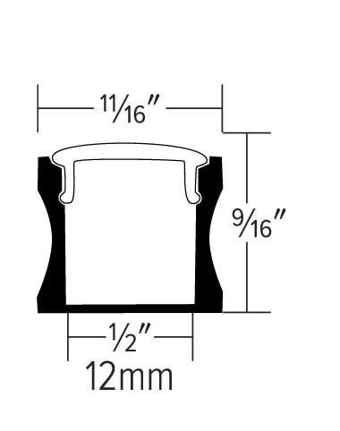 Elco Lighting EUD32 Custom Cut Deep Mount Aluminum Channel
