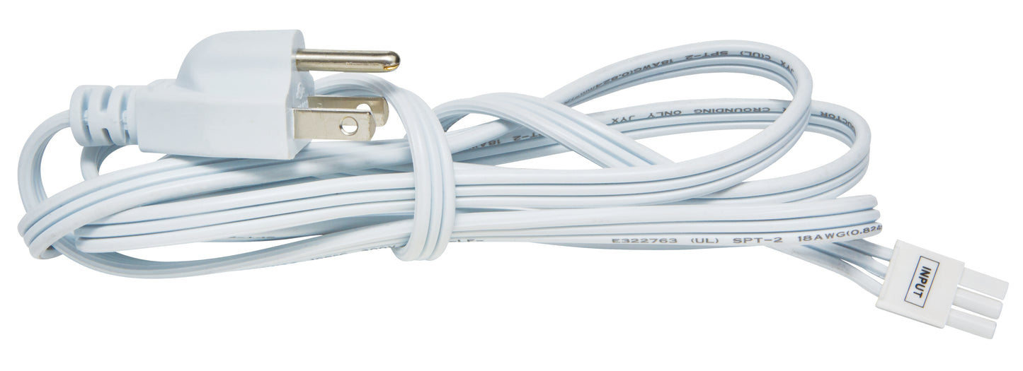 Elco Lighting EUDCRD LED Undercabinet Light Accessories 6 Feet Power Cord - White Finish