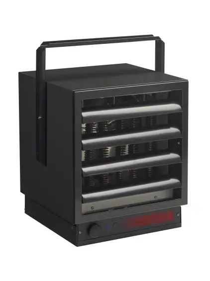 Cadet EUH05B84CT Dimplex EUH Series Industrial Electric Unit Heater, 5kW, 600V, 1 or 3 Phase, Built-In Thermostat & Contactor, Ceiling Mount Bracket Included, Black/Charcoal, Vertical/Horizontal Mounting