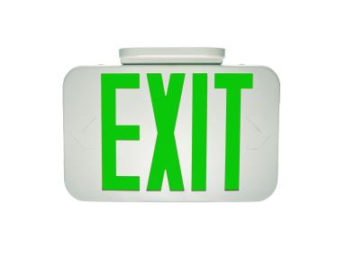 MaxLite EX-GWRC Green Letters White Thermoplastic Sign, Battery Backup, Remote Capable Head, Battery Backup, Wet Locations