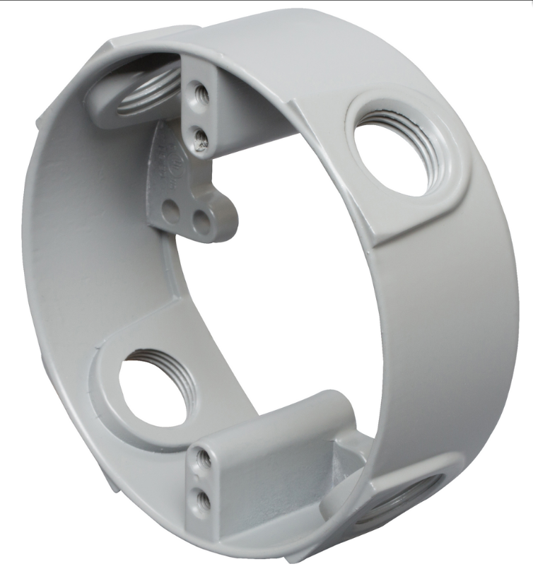 ORBIT EXR50-4 Electric 4" Round Weatherproof Extension Box 4 X 1/2" Hole, Gray Finish