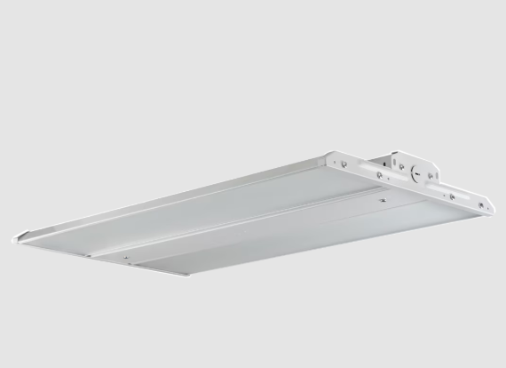 Eiko LHB3-2205-2-W212-M5 Linear High Bay LED Light – 220W, 31,150 lm (5000K) | 277-480V Dimmable | DLC Premium | IP20 Damp-Rated | 12' 600V 18/3 STW White Cord with Microwave Motion Sensor