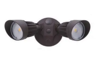 Cyber Tech Lighting LF20H2-BZ/DL-WW 20W LED Dual Head Security Light, 1640 lm, CCT 5000K, Bronze Finish