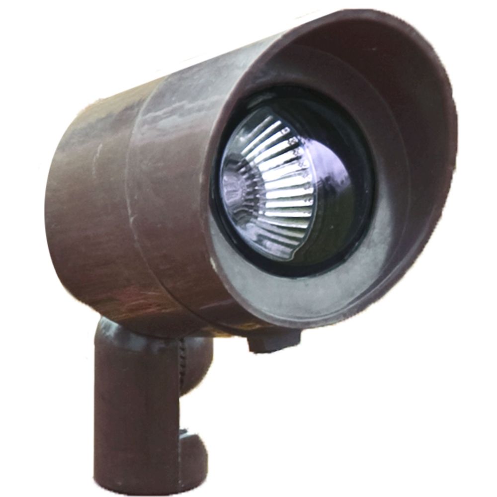 Dabmar Lighting FG132-L5-65K-BZ LED 2-Pin Fiberglass Spotlight, 12V, Color Temperature 6500K, Bronze Hood