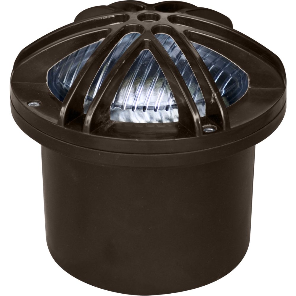 Dabmar Lighting FG327-L4-30K-BZ Fiber Glass Adjustable In-Ground Well Light W/ Star Grill, Color Temperature 3000K, Bronze Finish