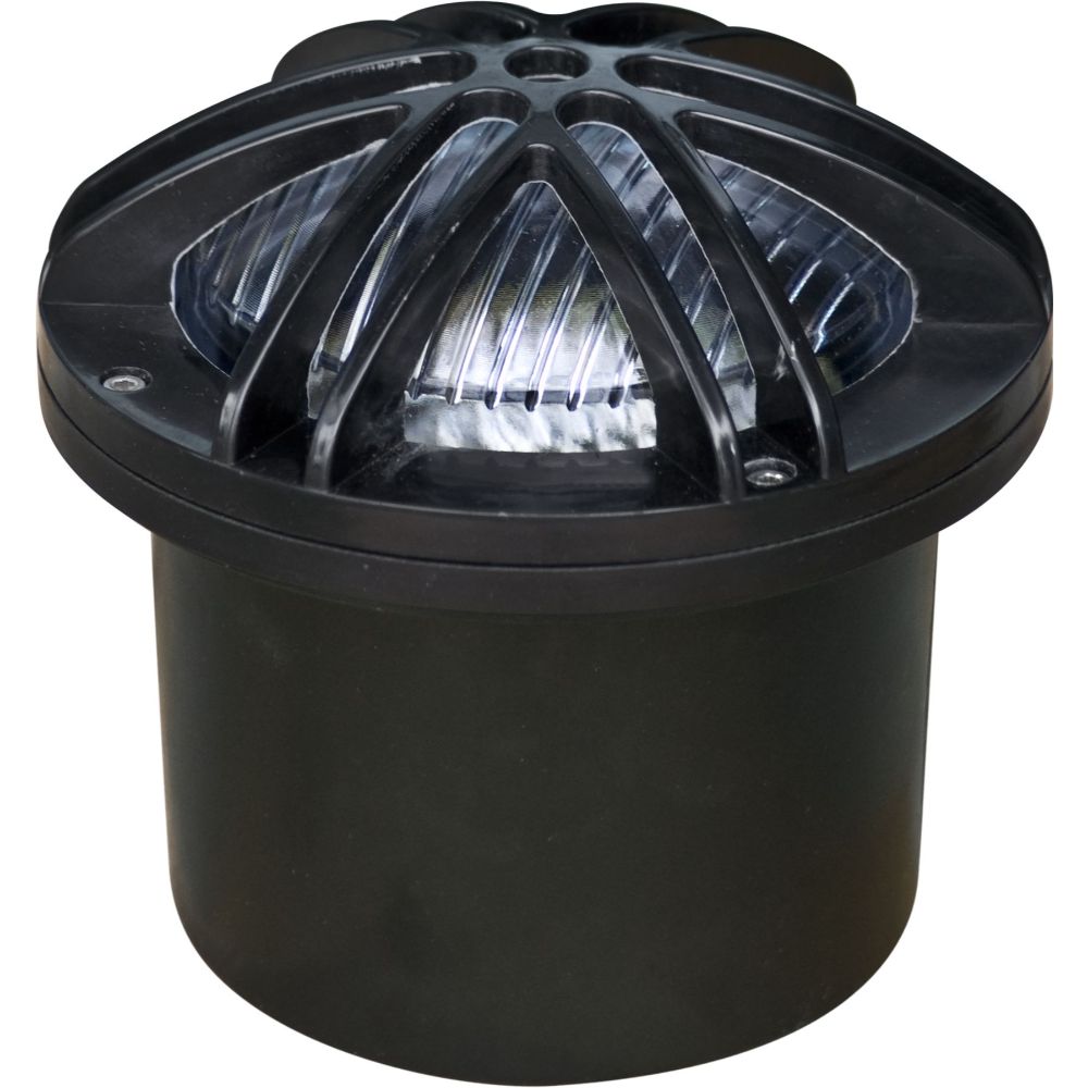 Dabmar Lighting FG327-L6-64K-B LED Fiber Glass Adjustable In-Ground Well Light W/ Star Grill, Color Temperature 6400K, Black Finish