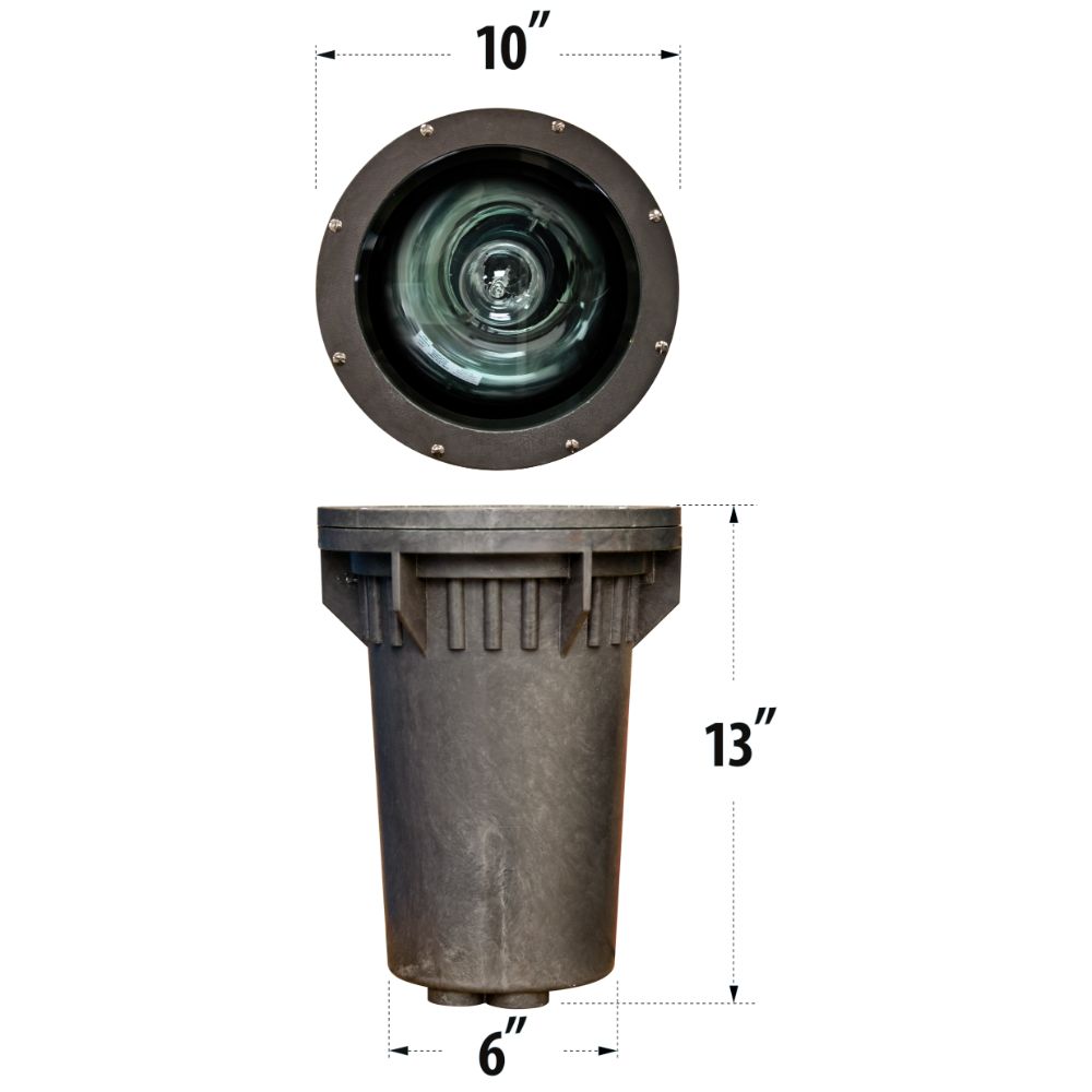 Dabmar Lighting FG4200-L25S-27K-BZ LED Fiber Glass In-Ground Well Light, 120V, E26, Color Temperature 2700K, Spot Bronze Finish