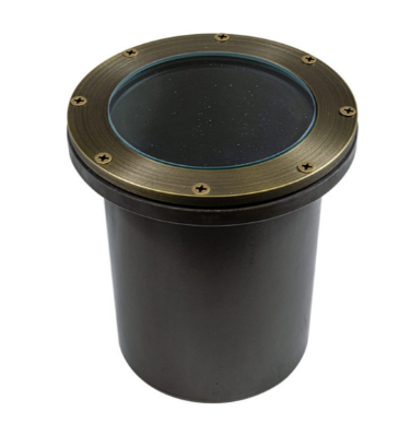 Dabmar Lighting FG4450-WBS Fiberglass In-Ground Well Light, E26, No Lamp, Weathered Brass