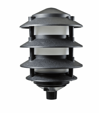 Dabmar Lighting FG5100-L12-50K-B Fiberglass Pagoda 4-Tier 1/2" Base 6" Top, G24, Color Temperature 5000K, Black Finish