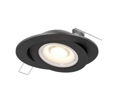DALS Lighting FGM4-CC-BK Pivot 4" 9 Watt LED Gimbal Downlight - 90° Tilt - CCT Selectable - 700 Lumens - 120V - Black Finish