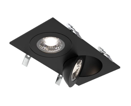 DALS Lighting FGM4-CC-DUO-BK Duo Pivot LED Gimbal Downlight - 18W - 1,475 Lumens - CCT Selectable - 120V - Black Finish