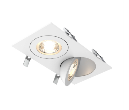 DALS Lighting FGM4-CC-DUO-WH Duo Pivot LED Gimbal Downlight - 18W - 1,475 Lumens - CCT Selectable - 120V - White Finish