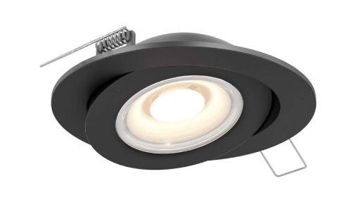 DALS Lighting FGM6-CC-BK Pivot 6" 15 Watt LED Gimbal Downlight - 90° Tilt - CCT Selectable - 1,200 Lumens - 120V - Black Finish