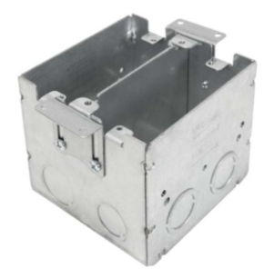 Orbit FLB-4SEDB-2G Adjustable 2-Gang 4S Floor Box 3-1/2” Deep, 1/2”&3/4” KO, 3/4” CKO, 0 - 1" Adjustable, With Partition