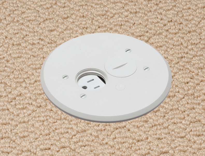 Arlington FLBAR101W White Adjustable Floor Box Round Cover