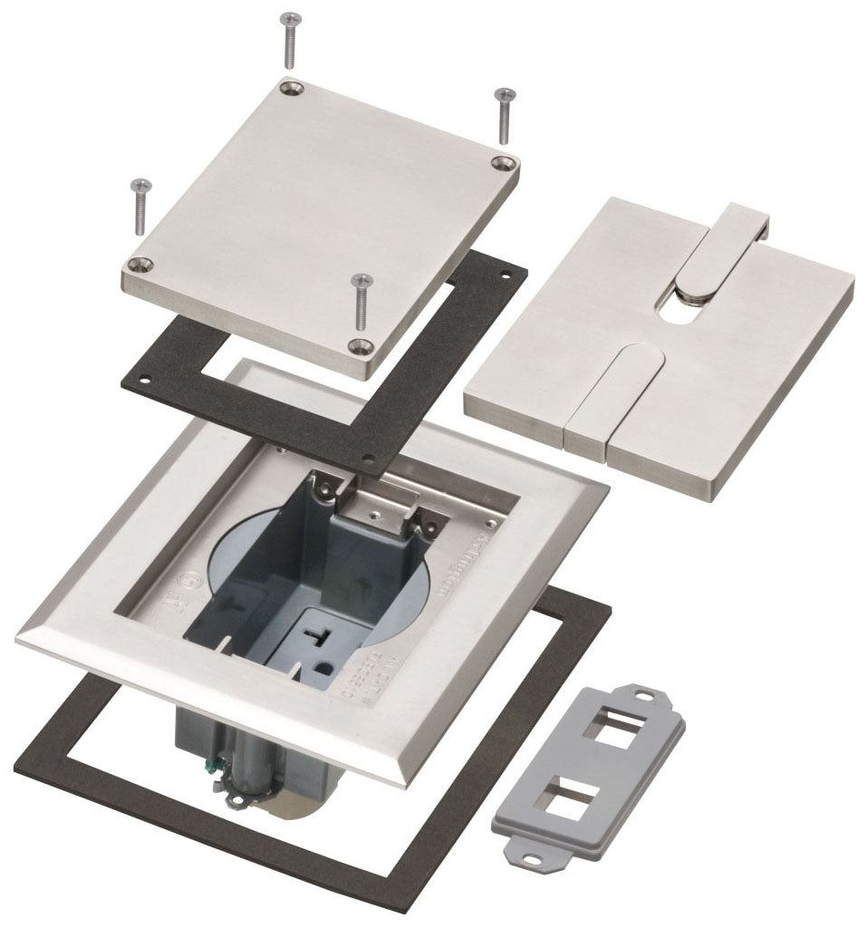 Arlignton FLBC8518NL Single Gang Frame with Blank and Slotted Cover - Nickel Finish