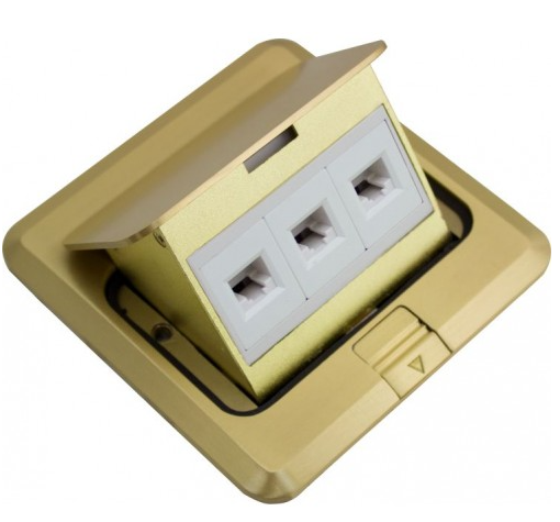 Orbit FLBPU-L-S-C-BR Floor Box Pop-up Cover Only With Low Voltage Square Cover, Brass