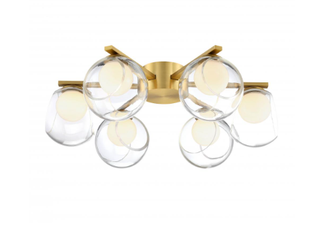 SDQ Lighting FM37206BG Modern Brushed Gold LED Flush Ceiling Light Fixture