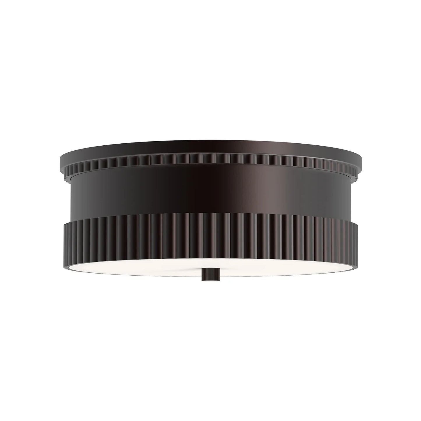 Alora Mood FM416114WB Rue 3 Light 14" Flush Mount, Warm Bronze/Glossy Opal Finish