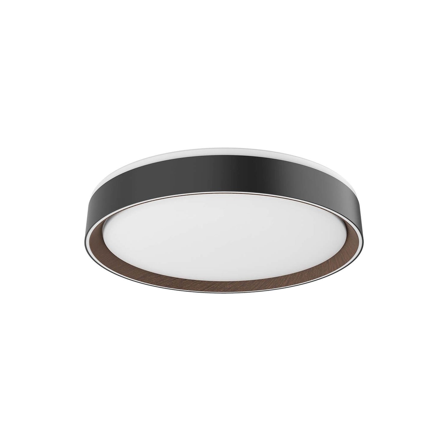 Kuzco Lighting FM43916-BK/WT-5CCT Essex 16" CCT LED Flush Mount in Black-Walnut with Frosted Acrylic Diffuser