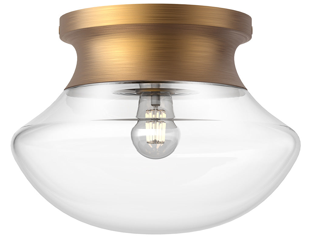 Alora Mood FM464012AG Marcel 1 Light 10.88 inch Aged Gold Flush Mount Ceiling Light