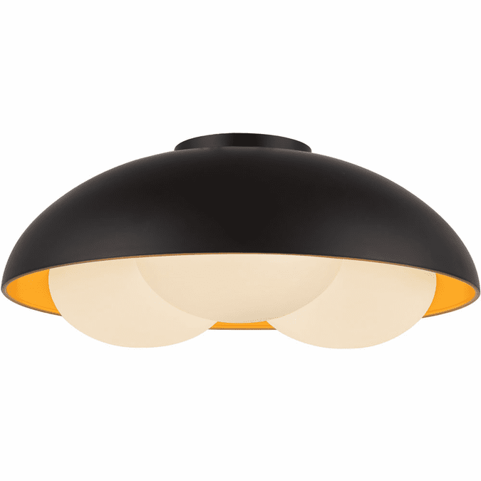 Alora Mood FM495316MBOP Robyn Modern Matte Black / Opal Glass Flush Lighting
