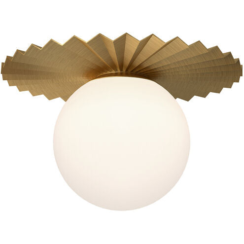 Alora Mood FM501214BGOP Plume 1 Light 13.88 inch Brushed Gold Flush Mount Ceiling Light