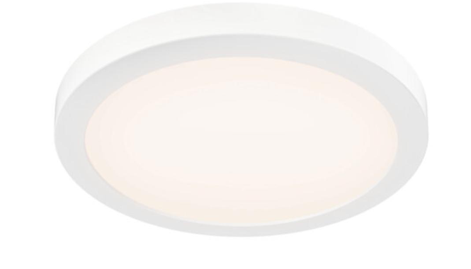 DALS Lighting FMM12-CC-WH Metal Flush Mount, 5CCT - White Finish