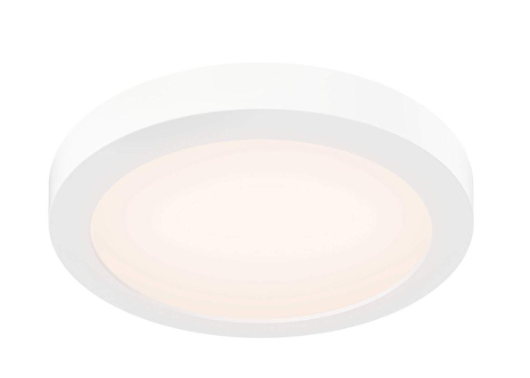 DALS Lighting FMP09-CC-WH Plastic Flush Mount, 5CCT - White Finish
