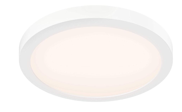DALS Lighting FMP12-CC-WH Plastic Flush Mount, 5CCT - White Finish