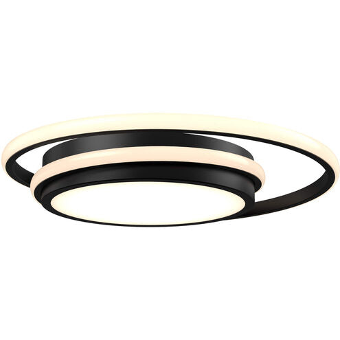 DALS Lighting FMT18-CC-BK Newton 1 Light 18.38 inch Black Flushmount Ceiling Light, Indoor