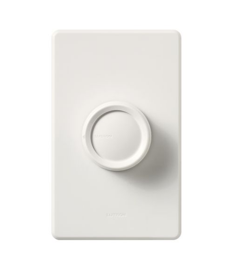 Lutron FS-5FH-DK Rotary Fan Control, 5A, Fully Variable 1-Pole, Includes 2 On/Off Knobs (White & Ivory)