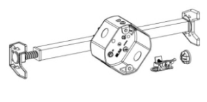 Orbit FSDB-OBH 2-1/8” Deep, 4” Fan Support Deep Box and Old Work Bar Hanger Assembly