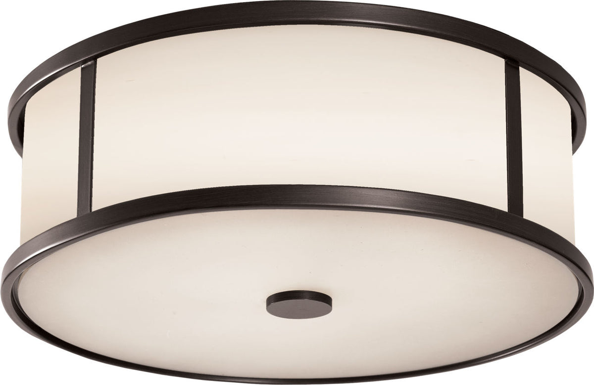 Generation Lighting OL7613ES Dakota 3 light espresso flush mount ceiling light with opal etched glass