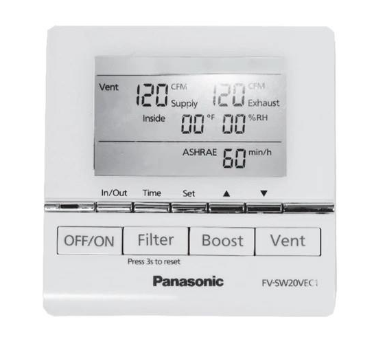 Panasonic FV-SW20VEC1 Intelli-Balance LCD Wall Control With Boost Mode & Filter Reset Reminder