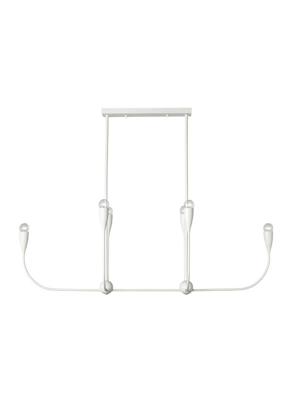 Generation Lighting GLC1226MWT Maya 6 Light 48 inch Matte White Linear Chandelier Ceiling Light