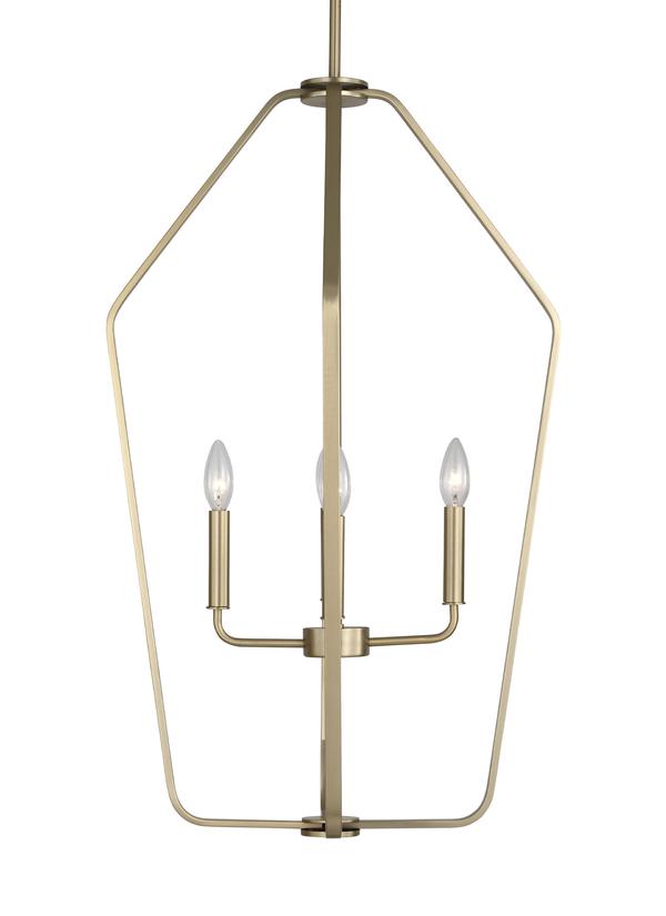 Generation Lighting GLC1274SBE Kennan 4 light satin brass chandelier ceiling light
