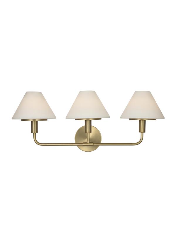 Generation Lighting GLW1033SB Mendota 3 light satin brass bath vanity wall light