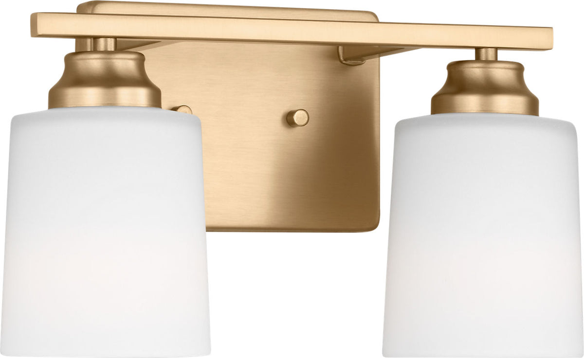 Generation Lighting Vinton 2 light satin brass bath vanity wall light