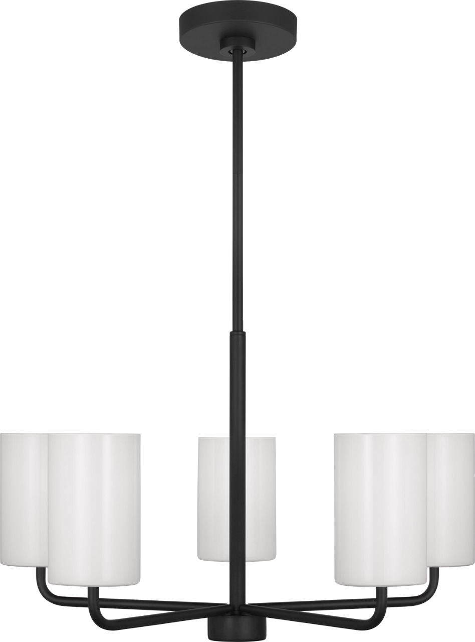 Generation Lighting Rhett 5 light chandelier in midnight black
