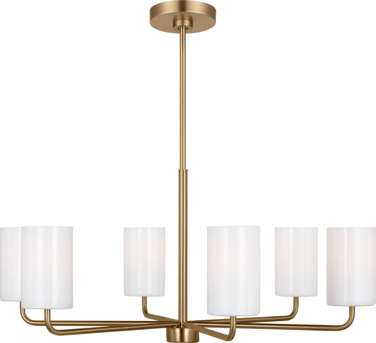 Generation Lighting GLC1026SB Rhett 6 Light Satin Brass Chandelier Ceiling Light
