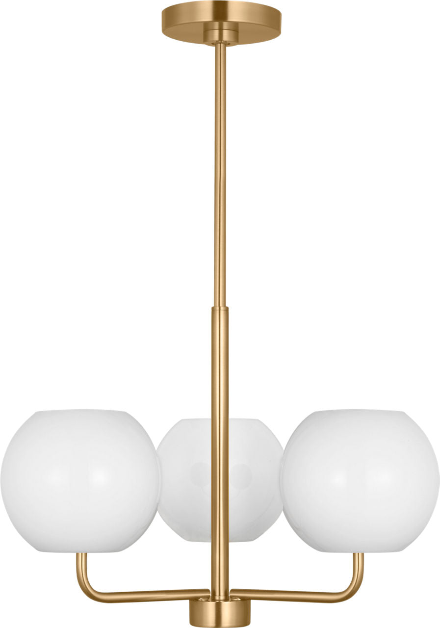 Generation Lighting GLC1043SB Rory 3 Light 21 inch Satin Brass Chandelier Ceiling Light